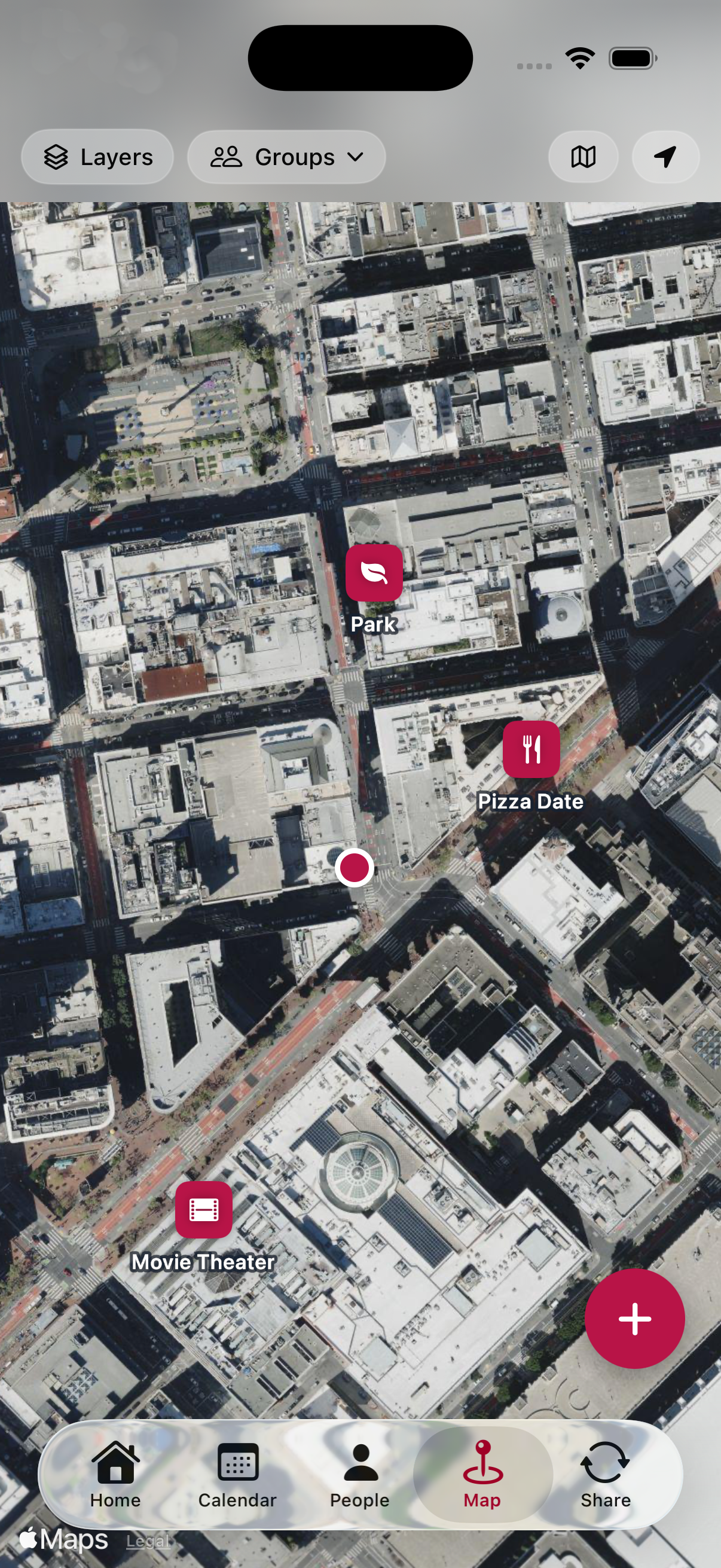 PMG Dating Map view screenshot